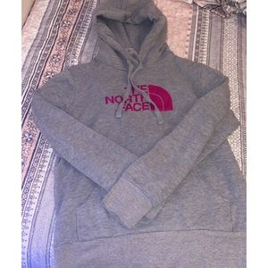 Grey north face hoodie